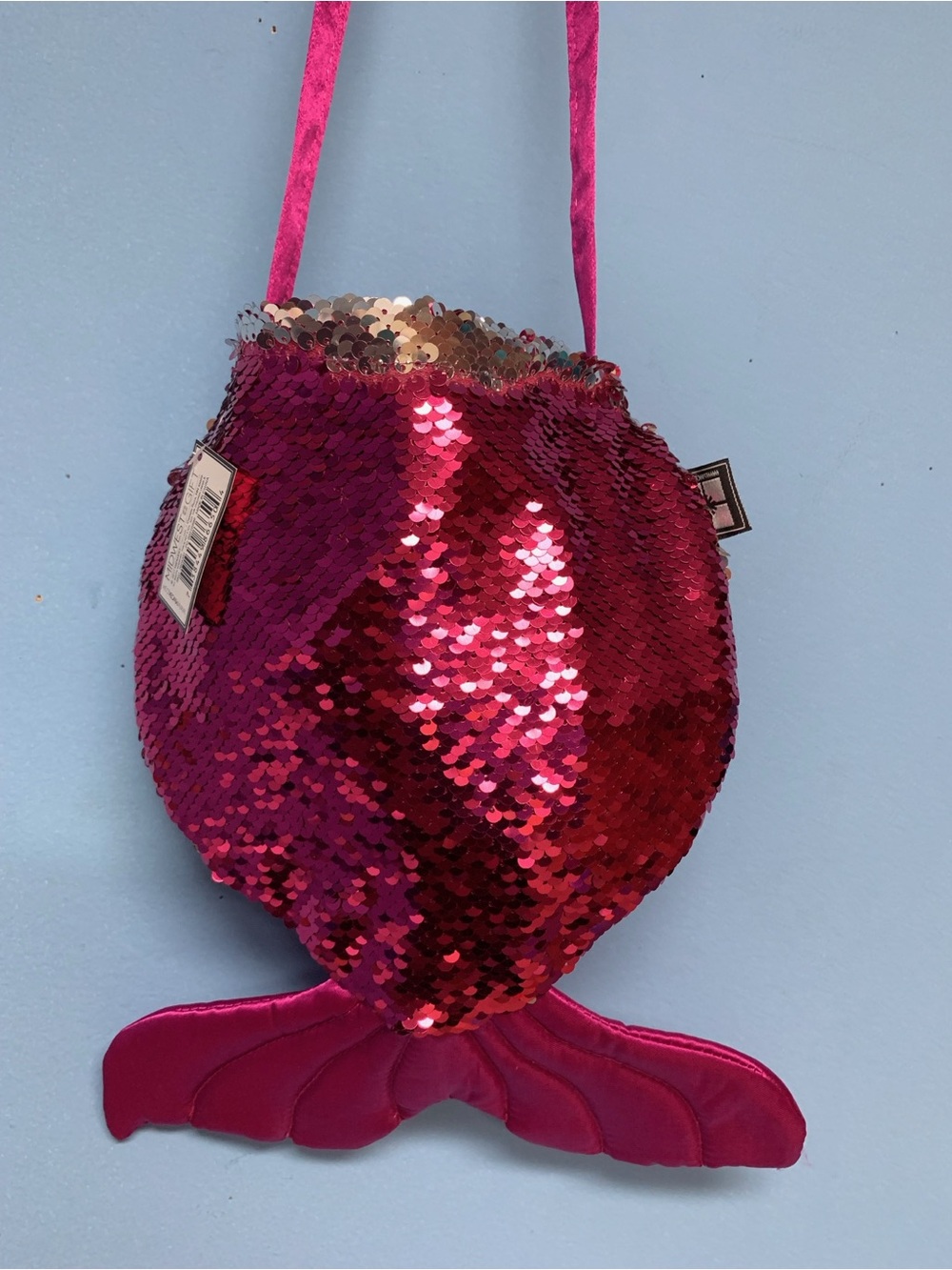 Pink sequin mermaid bag